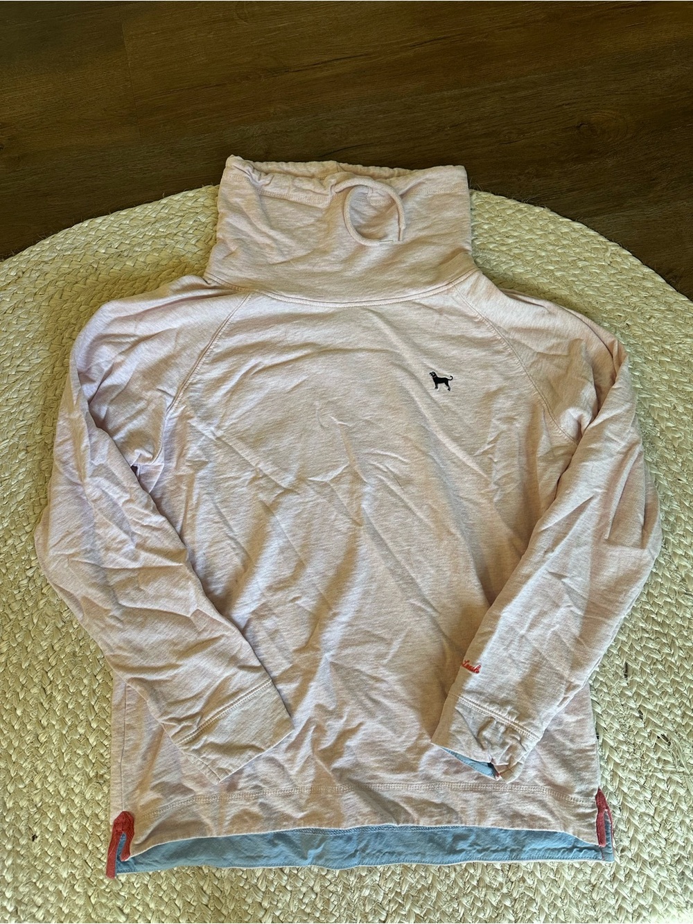 The Black Dog Light Pink Hooded Top with Black Dog Logo
